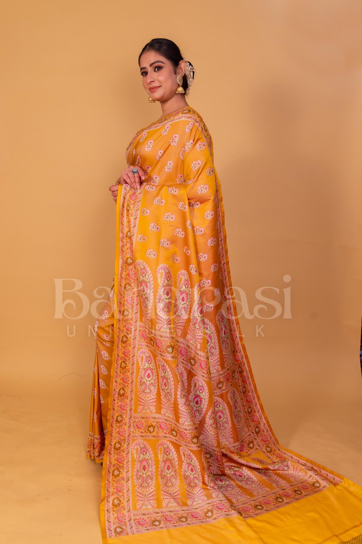 Dark Gold Banarasi jamevar tanchui Saree