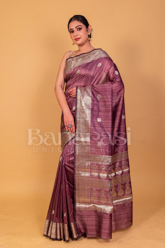 Tusser silk Banarasi Saree