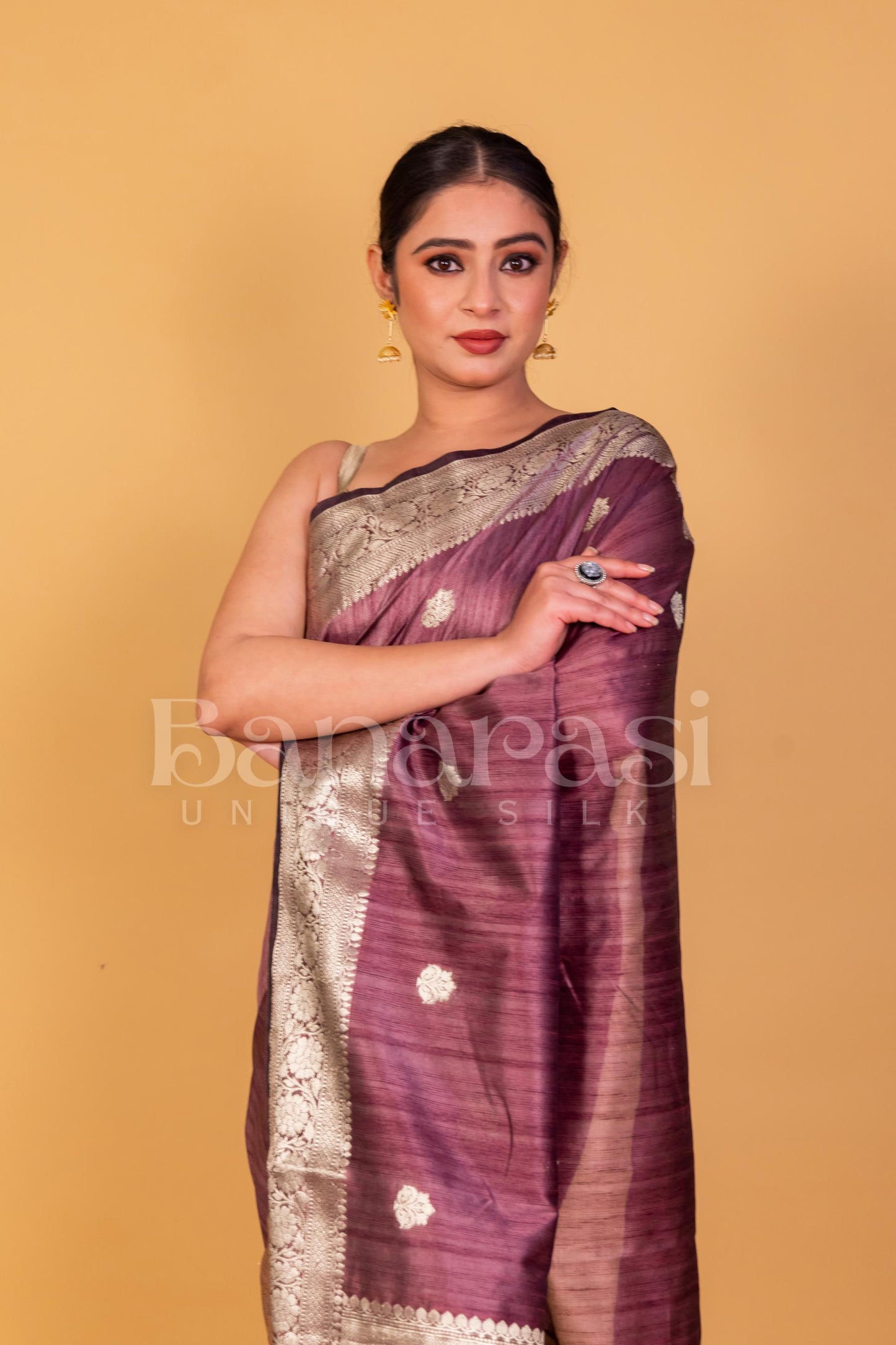 Tusser silk Banarasi Saree