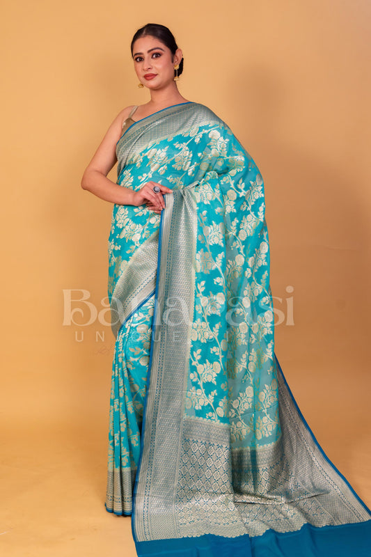 Khaddi Georgette Handloom Banarasi Saree