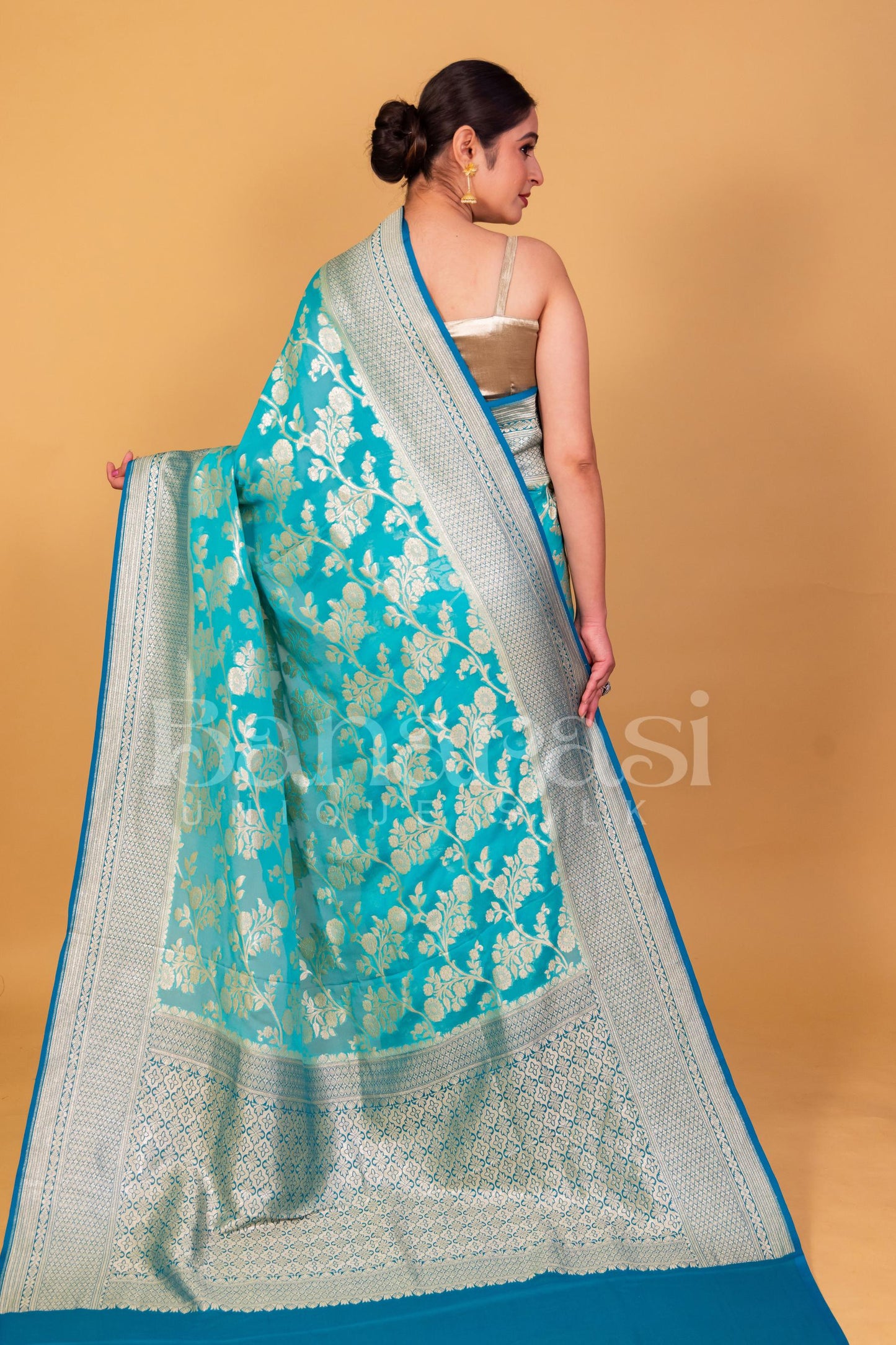 Khaddi Georgette Handloom Banarasi Saree