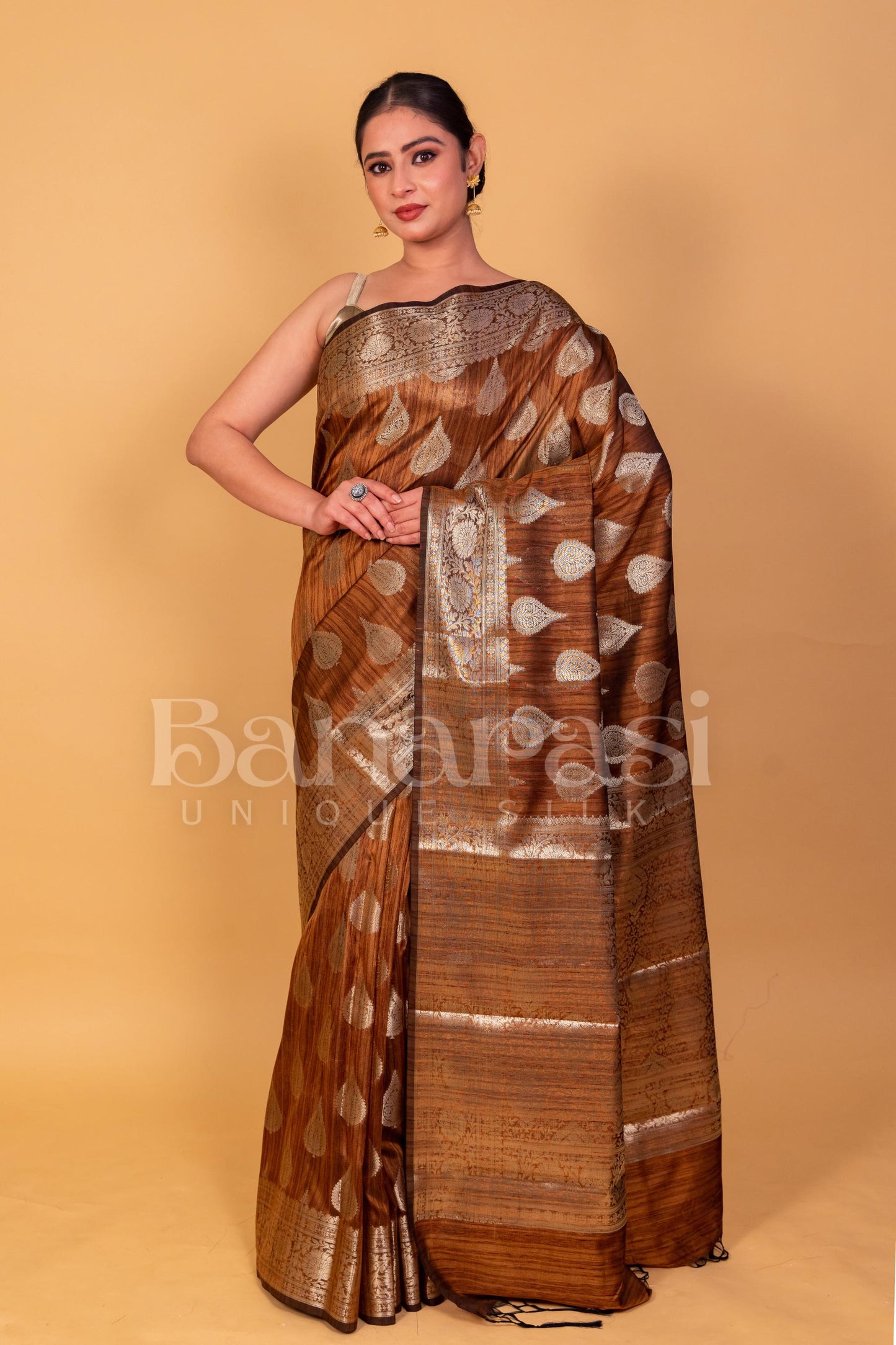 Choklety Tusser silk Banarasi Saree