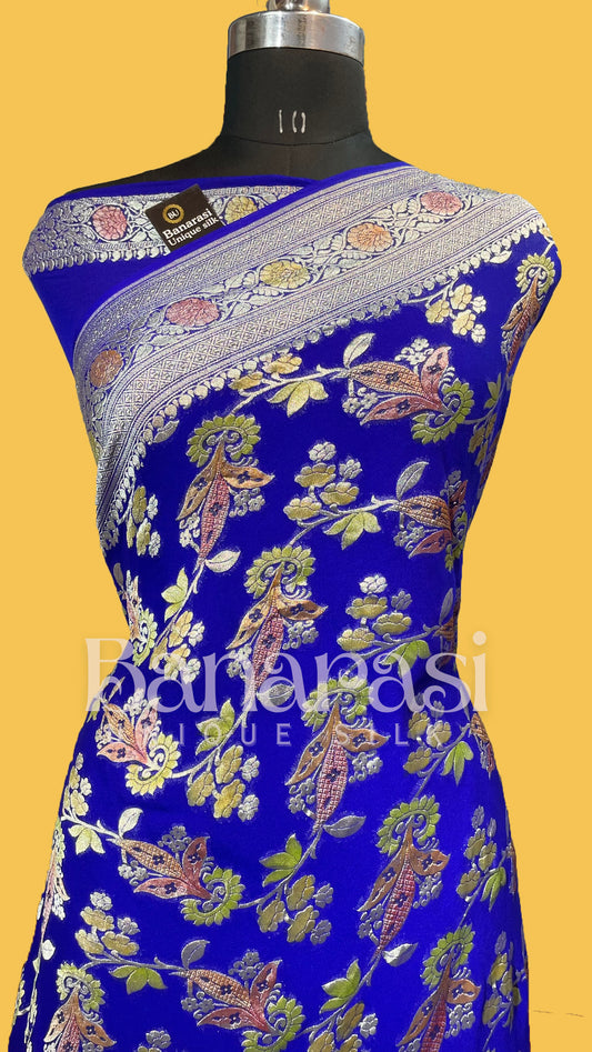 Khaddi Georgette Handloom Banarasi Saree