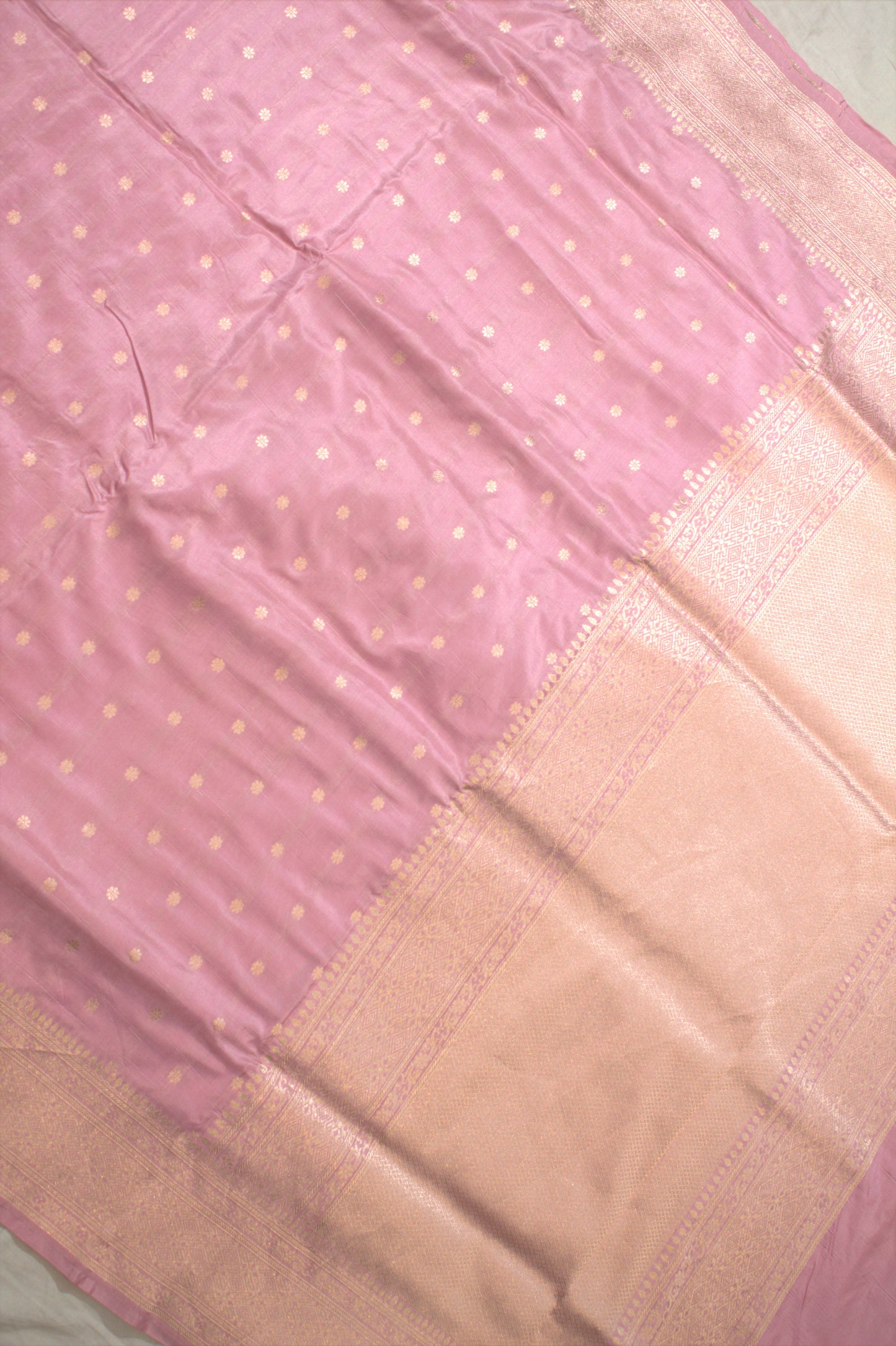 Pure Katan Silk Banarasi Handloom Saree - All Over butiWork