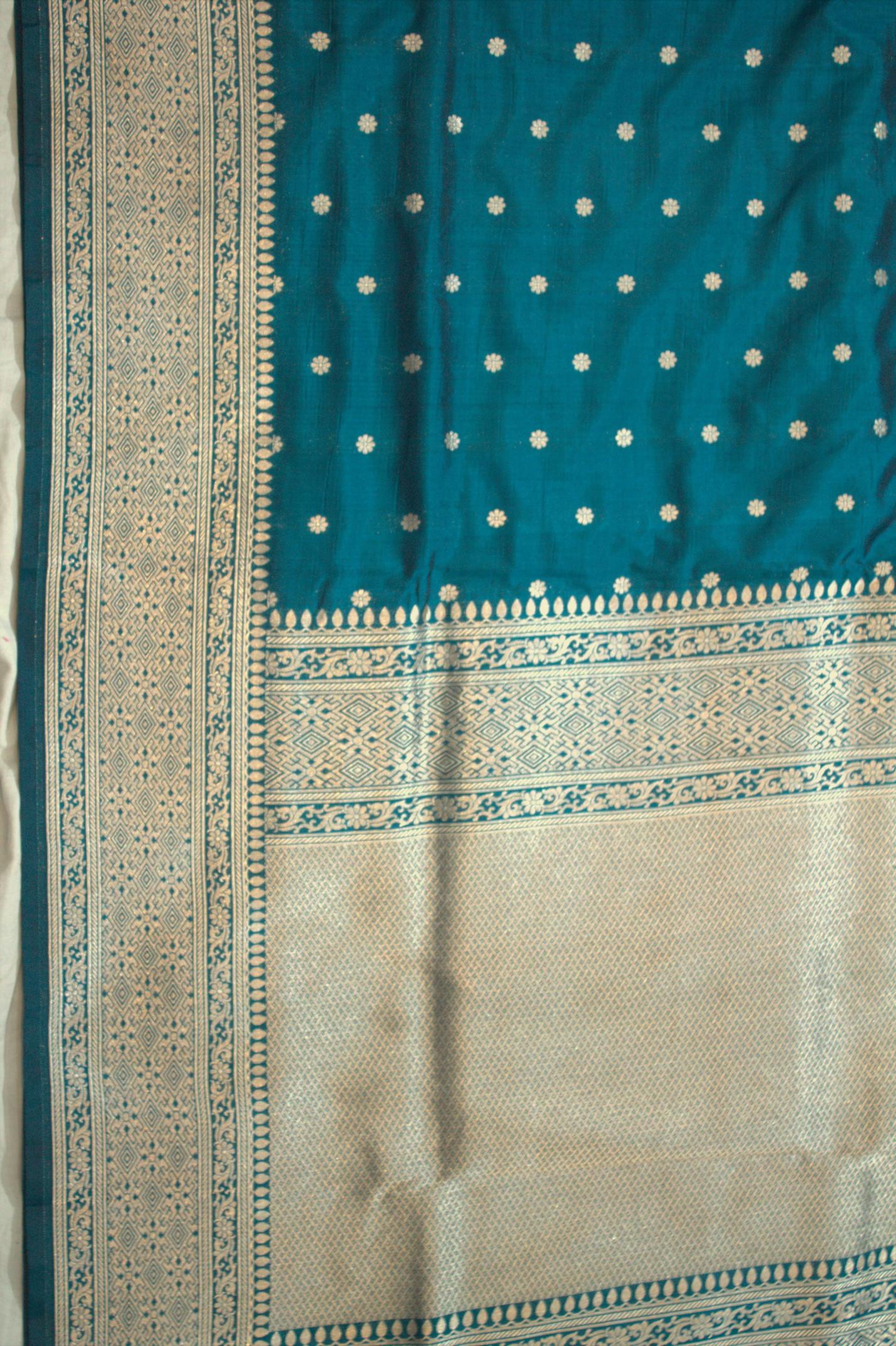 Pure Katan Silk Banarasi Handloom Saree - All Over butiWork