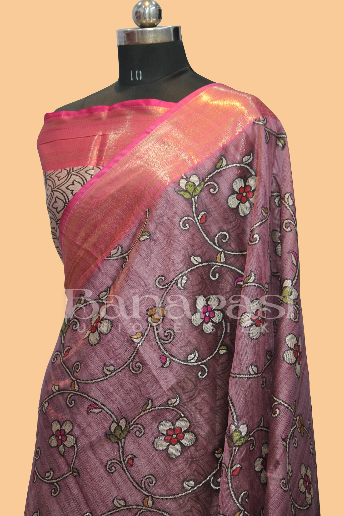 Cottan silk banarasi saree all over weaving with meenakari