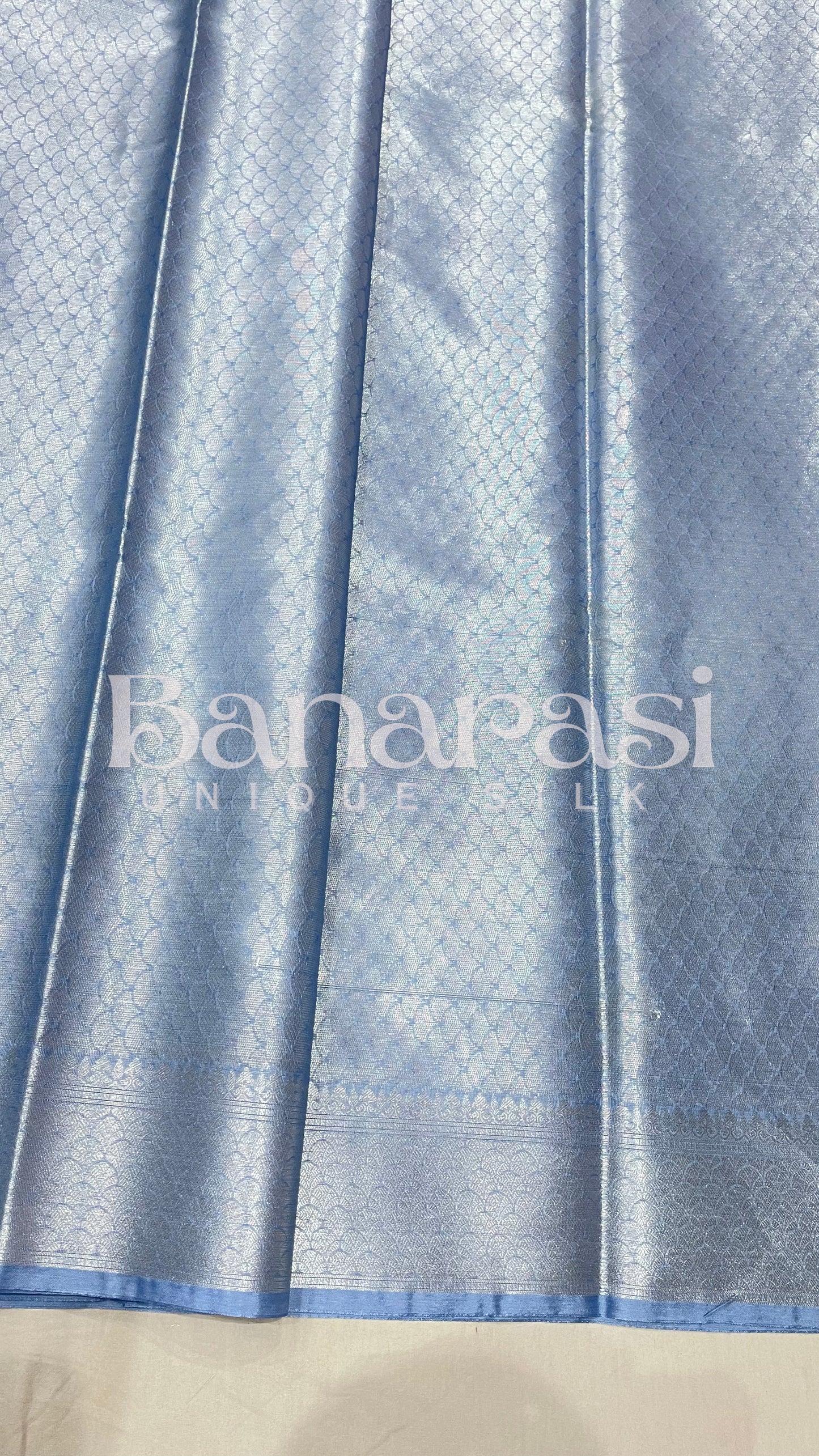 Light Blue Chiniya Katan Soft Silk Banarasi Saree