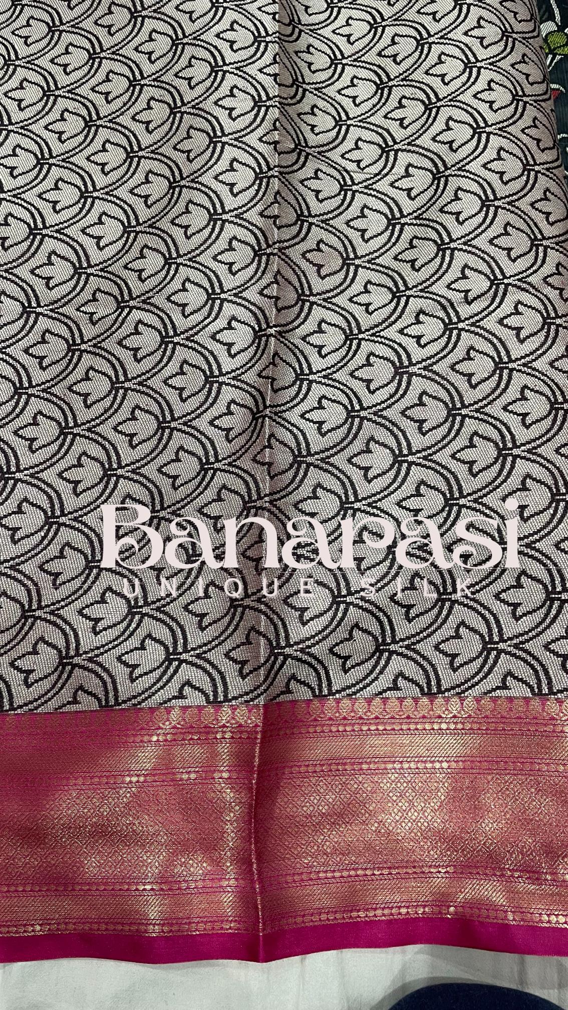 Cottan silk banarasi saree all over weaving with meenakari