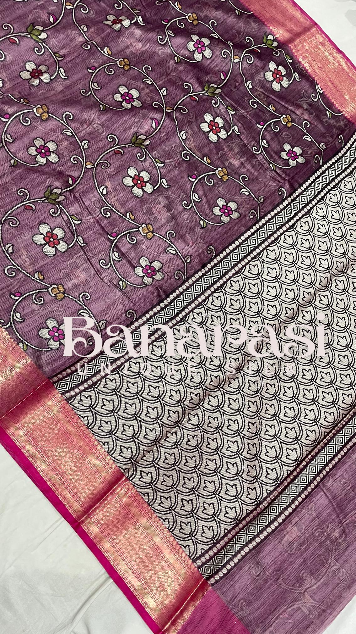 Cottan silk banarasi saree all over weaving with meenakari