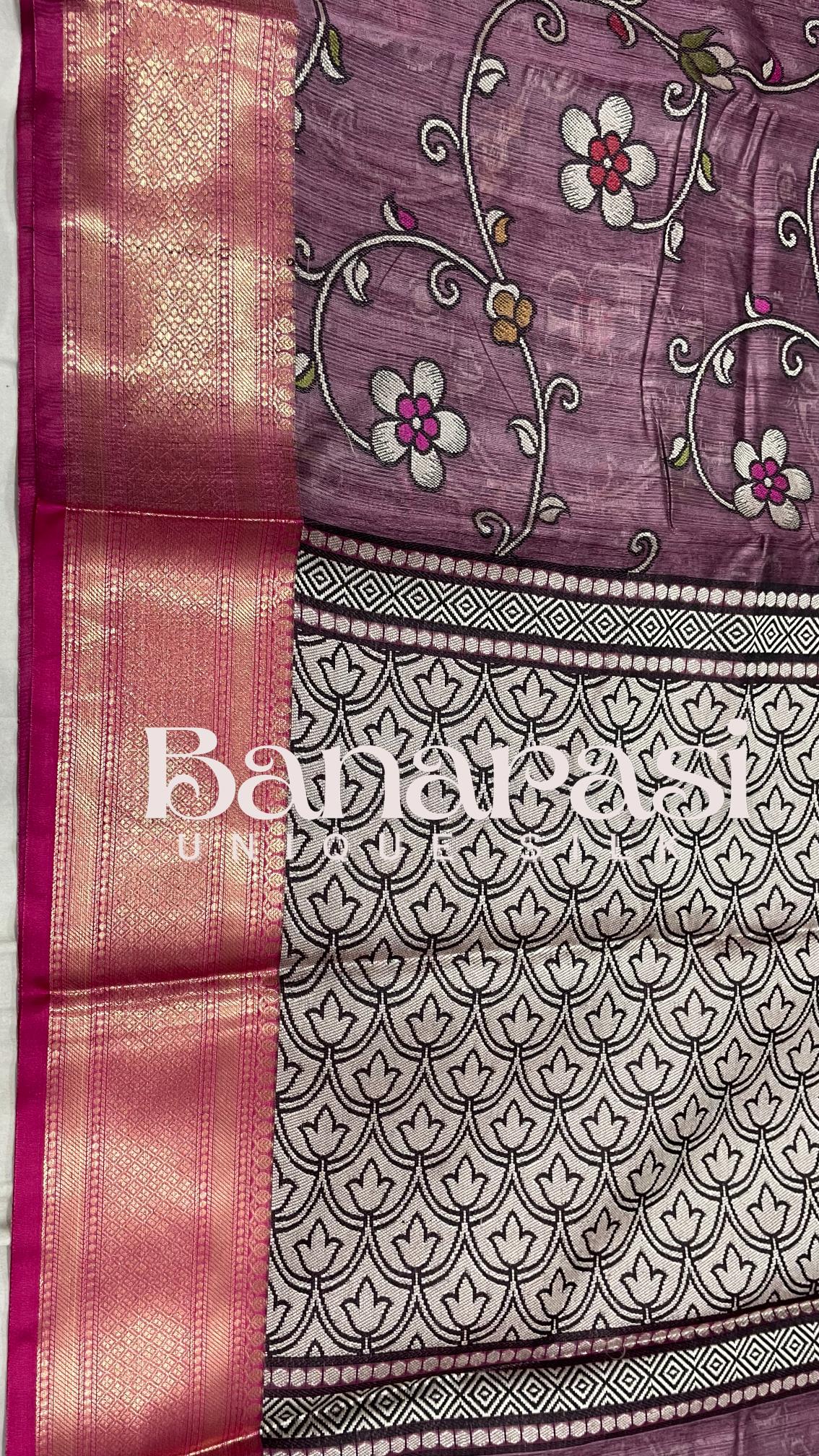 Cottan silk banarasi saree all over weaving with meenakari