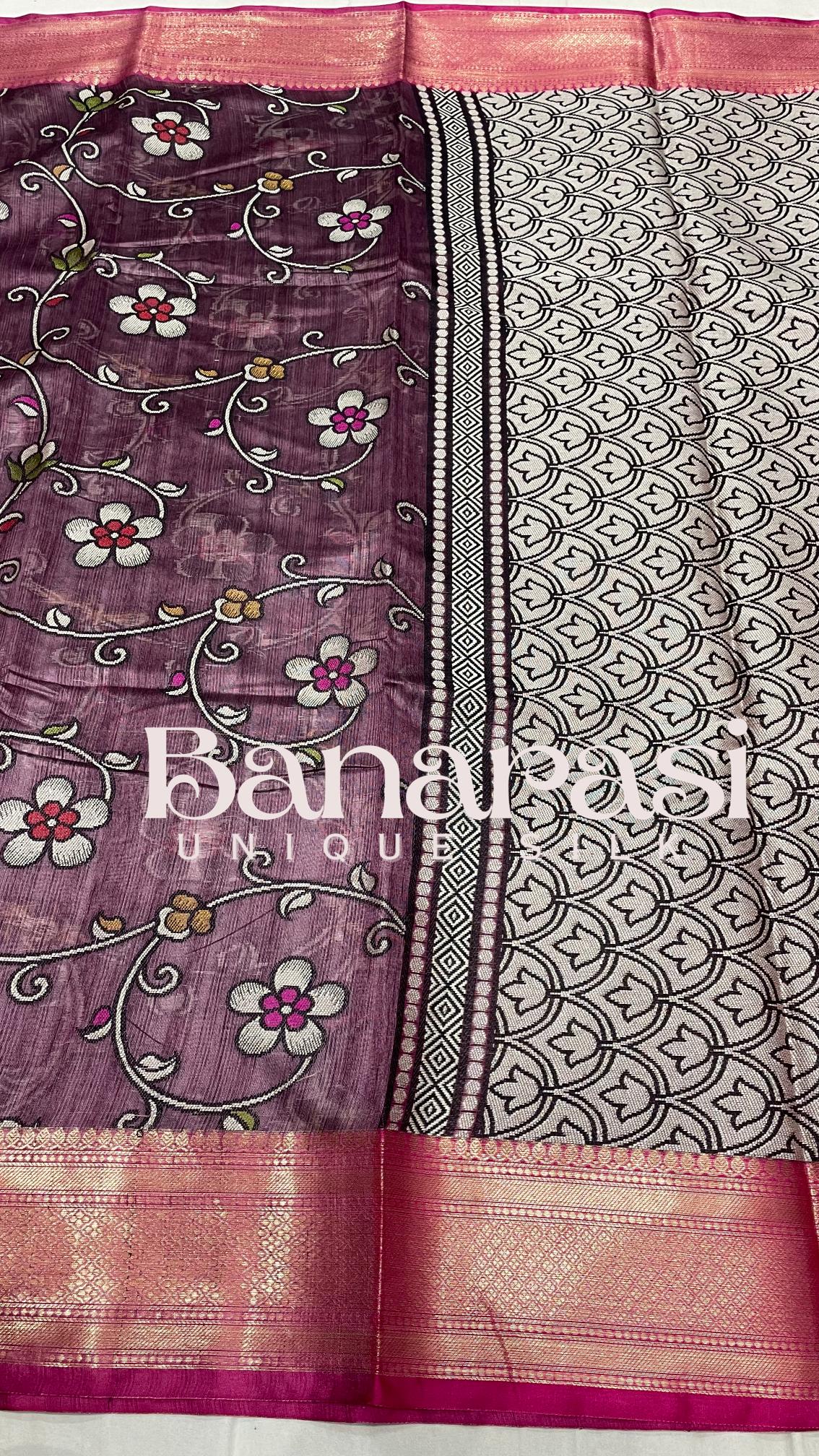 Cottan silk banarasi saree all over weaving with meenakari