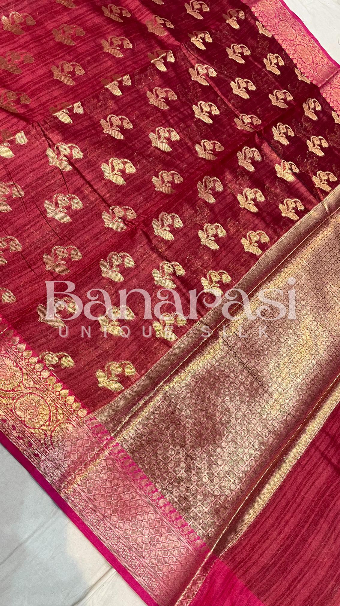 Tusser silk Banarasi Saree