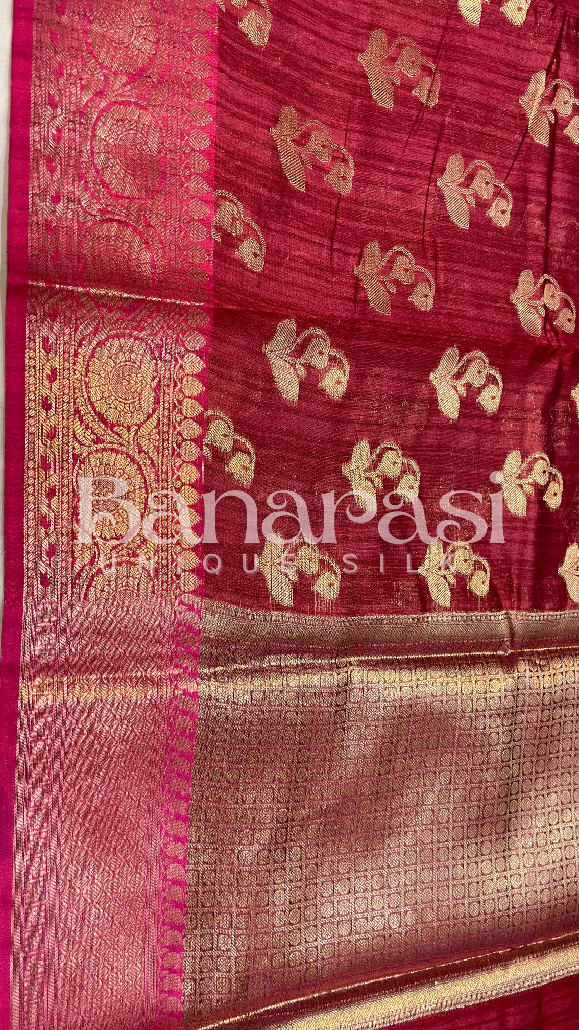 Tusser silk Banarasi Saree