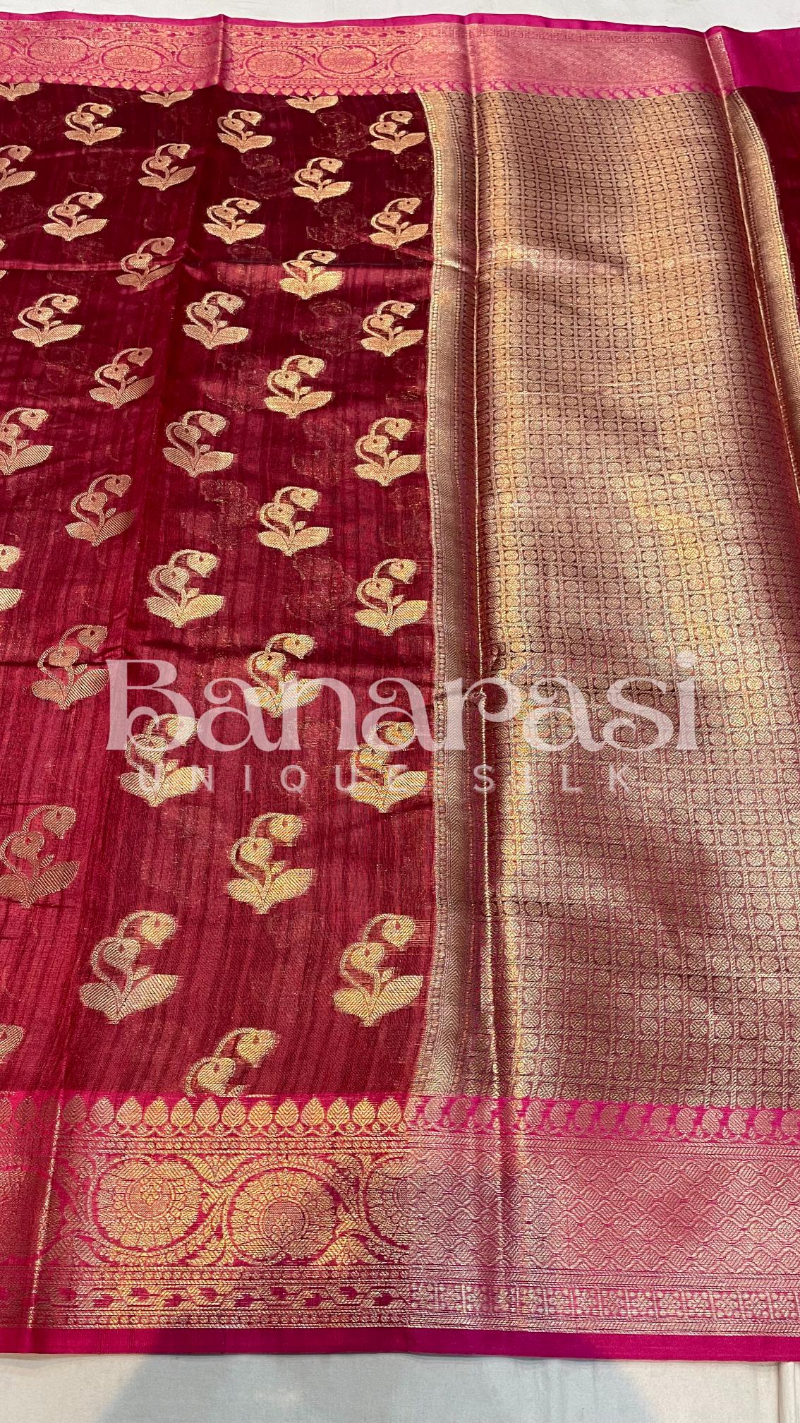 Tusser silk Banarasi Saree