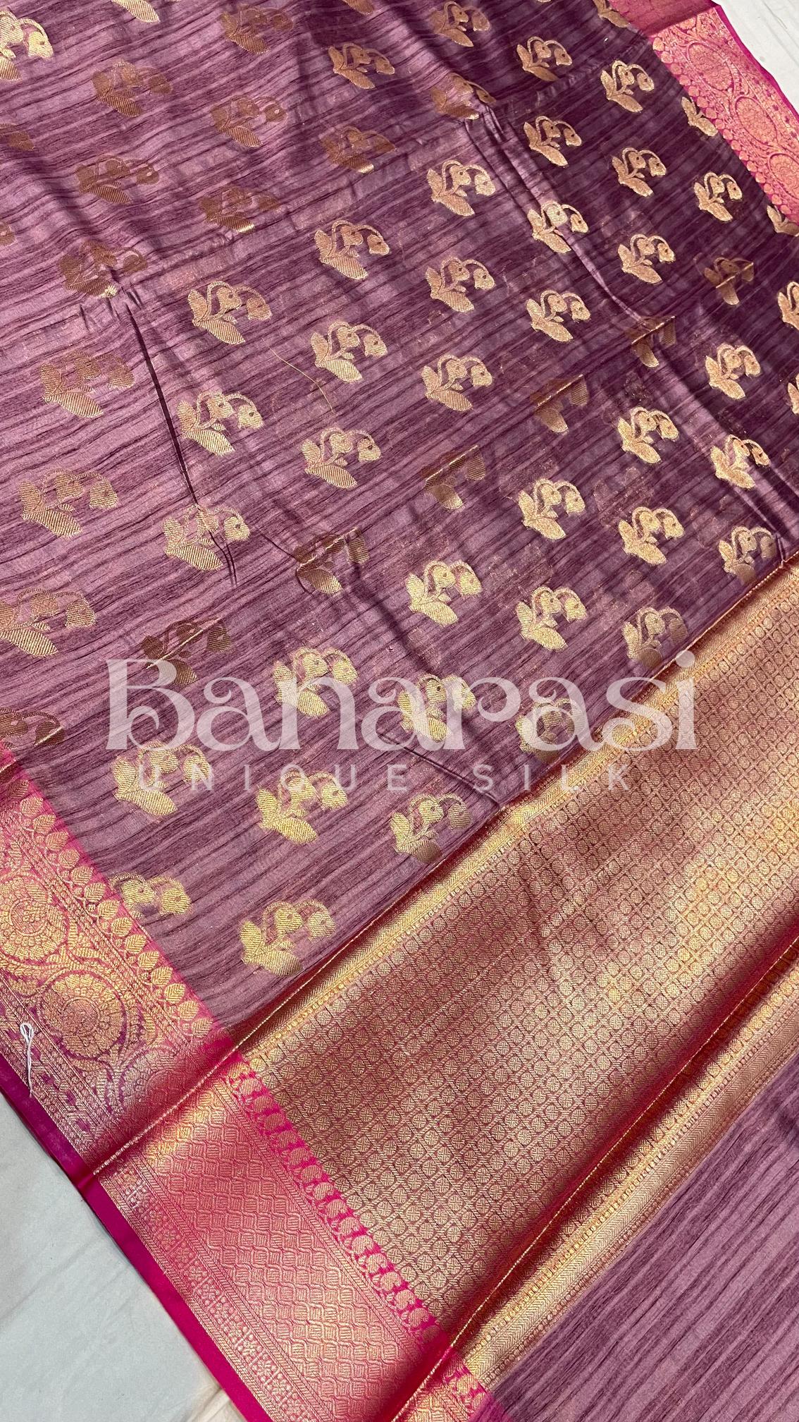 Tusser silk Banarasi Saree