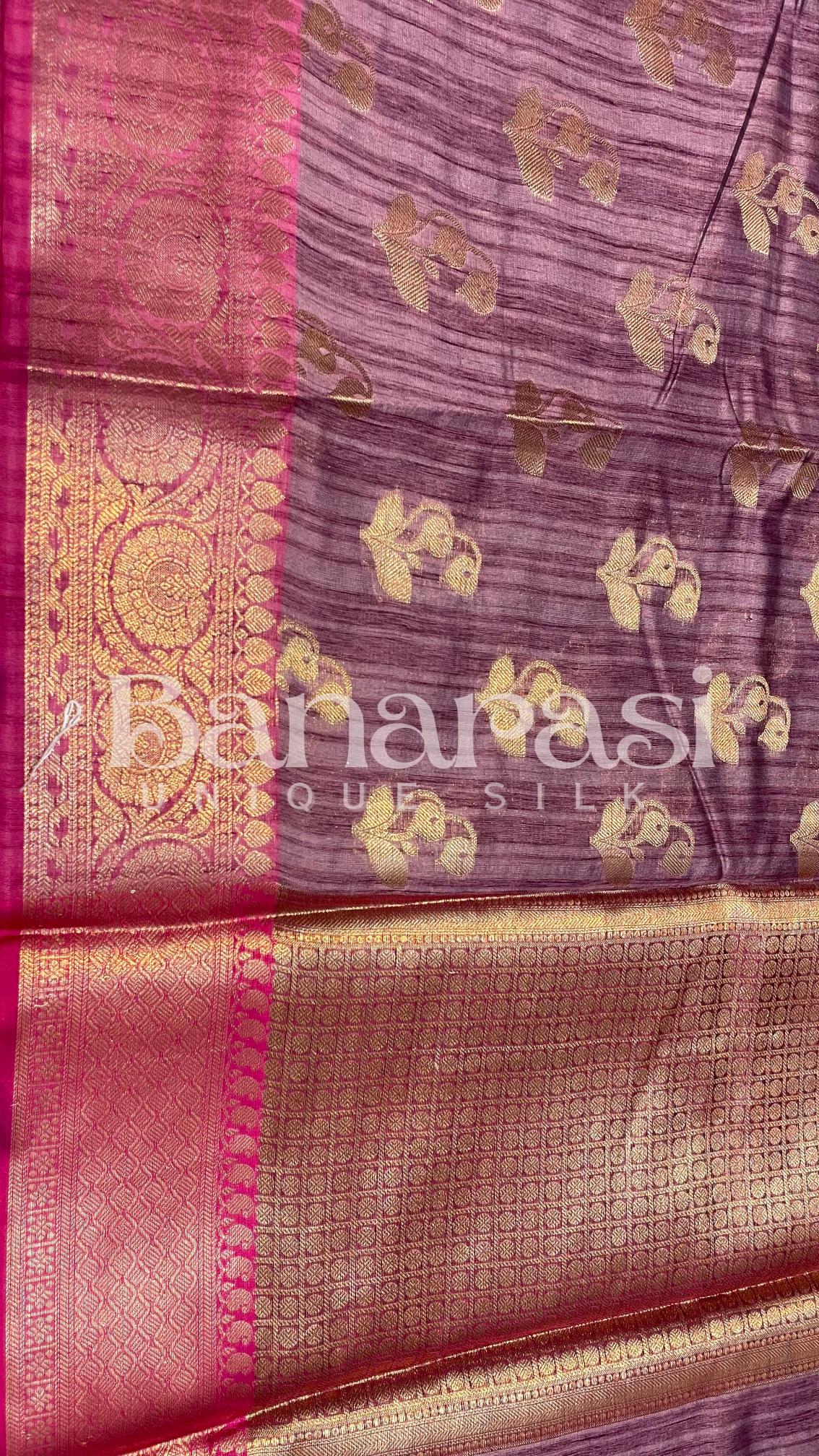 Tusser silk Banarasi Saree