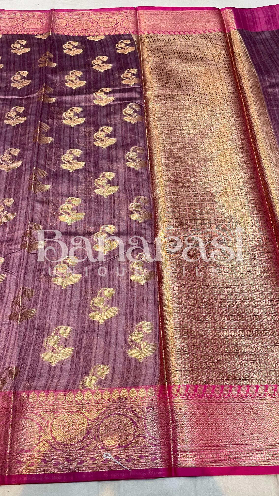 Tusser silk Banarasi Saree