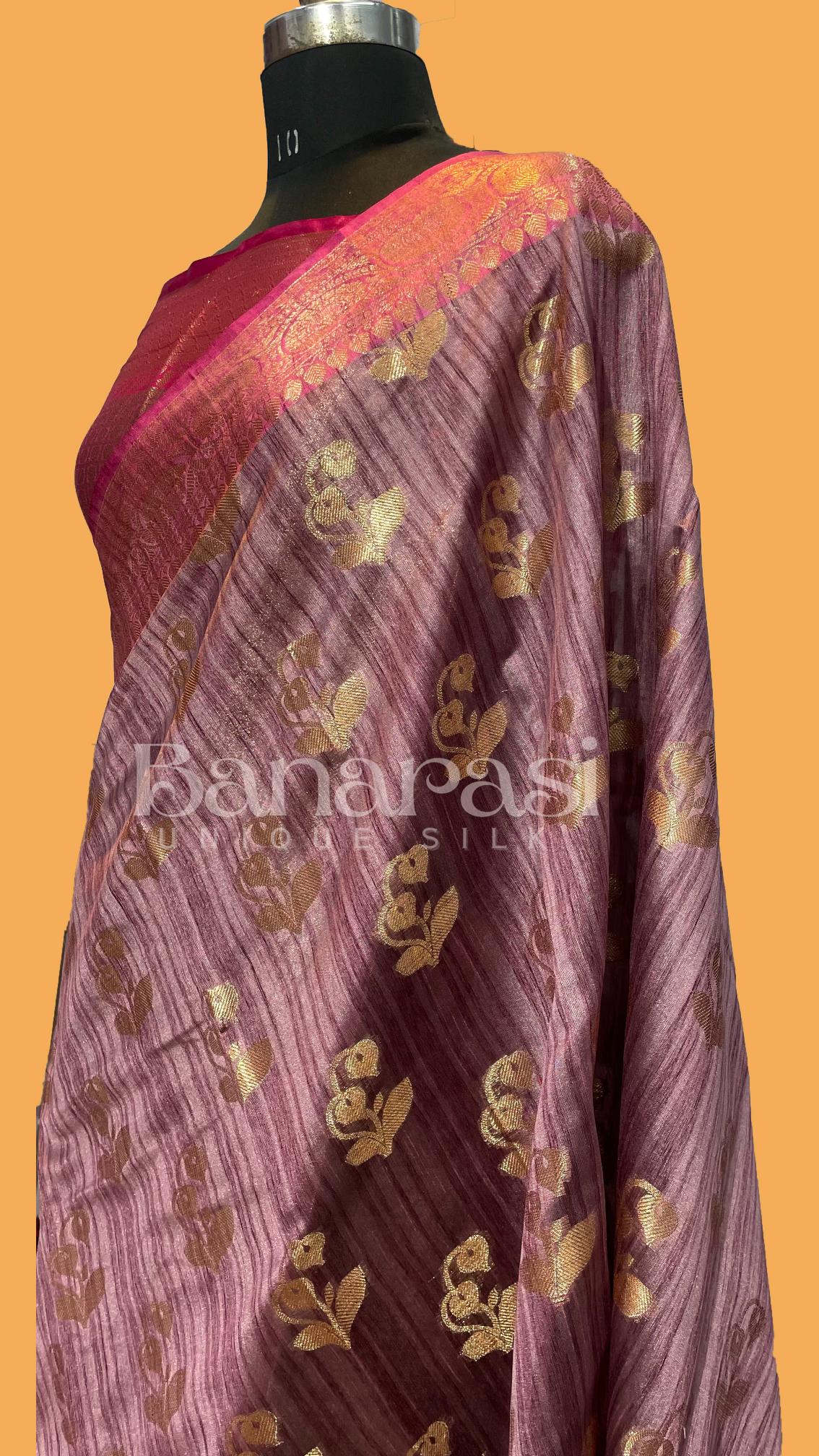 Tusser silk Banarasi Saree