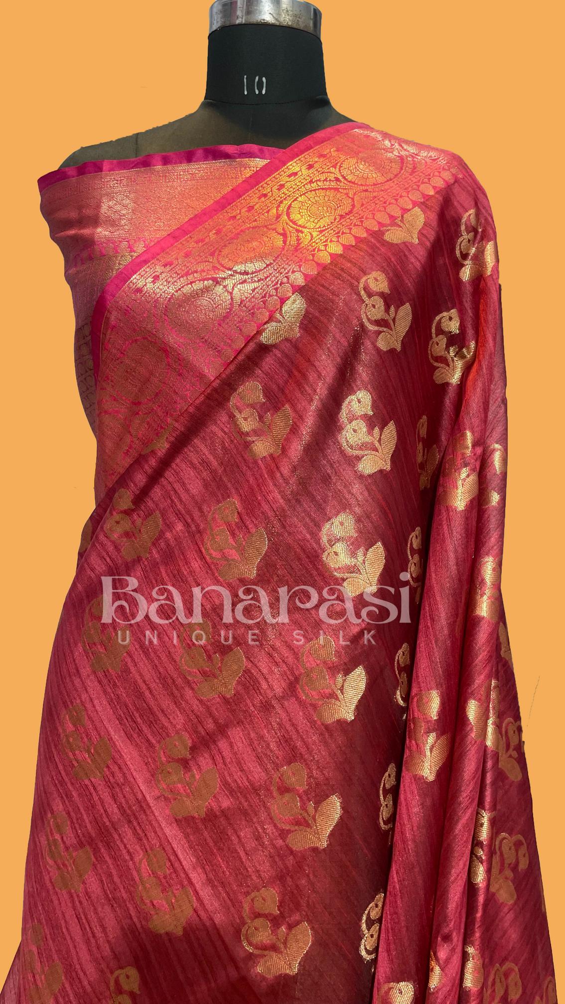 Tusser silk Banarasi Saree