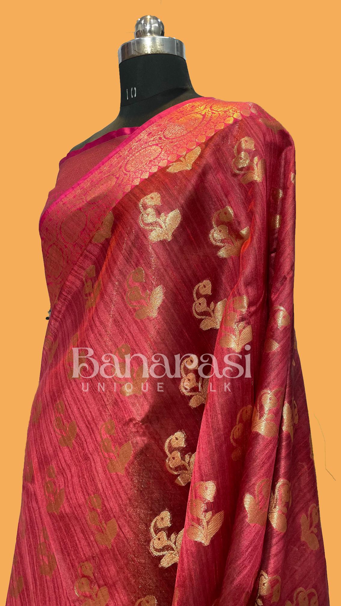 Tusser silk Banarasi Saree