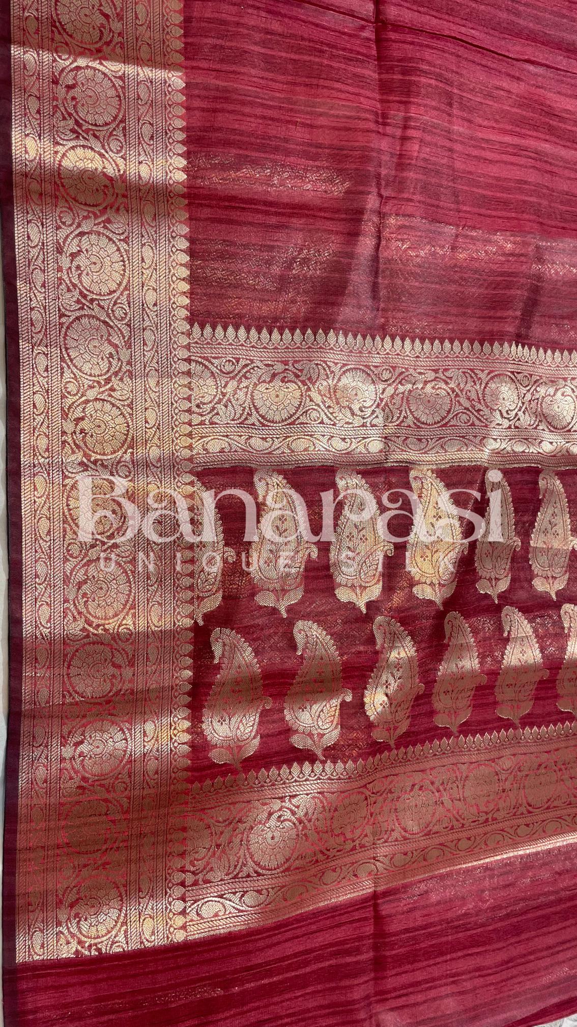 Tusser silk Banarasi Saree