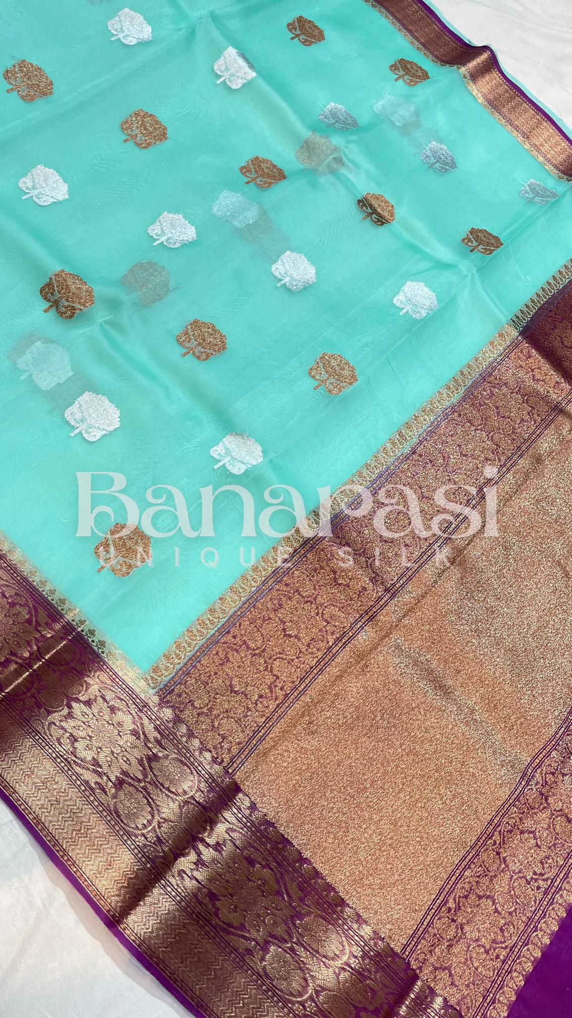 Pure Kora Handloom Banarasi Saree