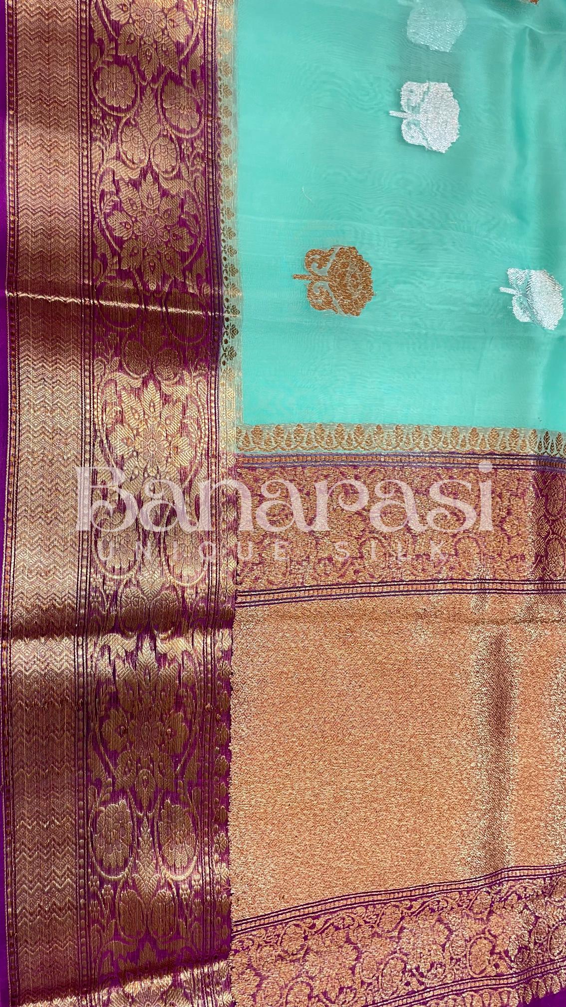 Pure Kora Handloom Banarasi Saree