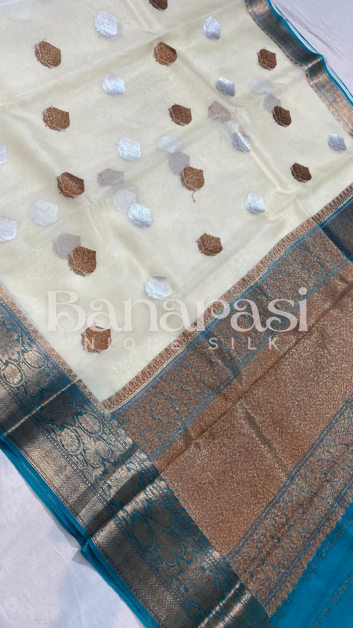 Pure Kora Handloom Banarasi Saree