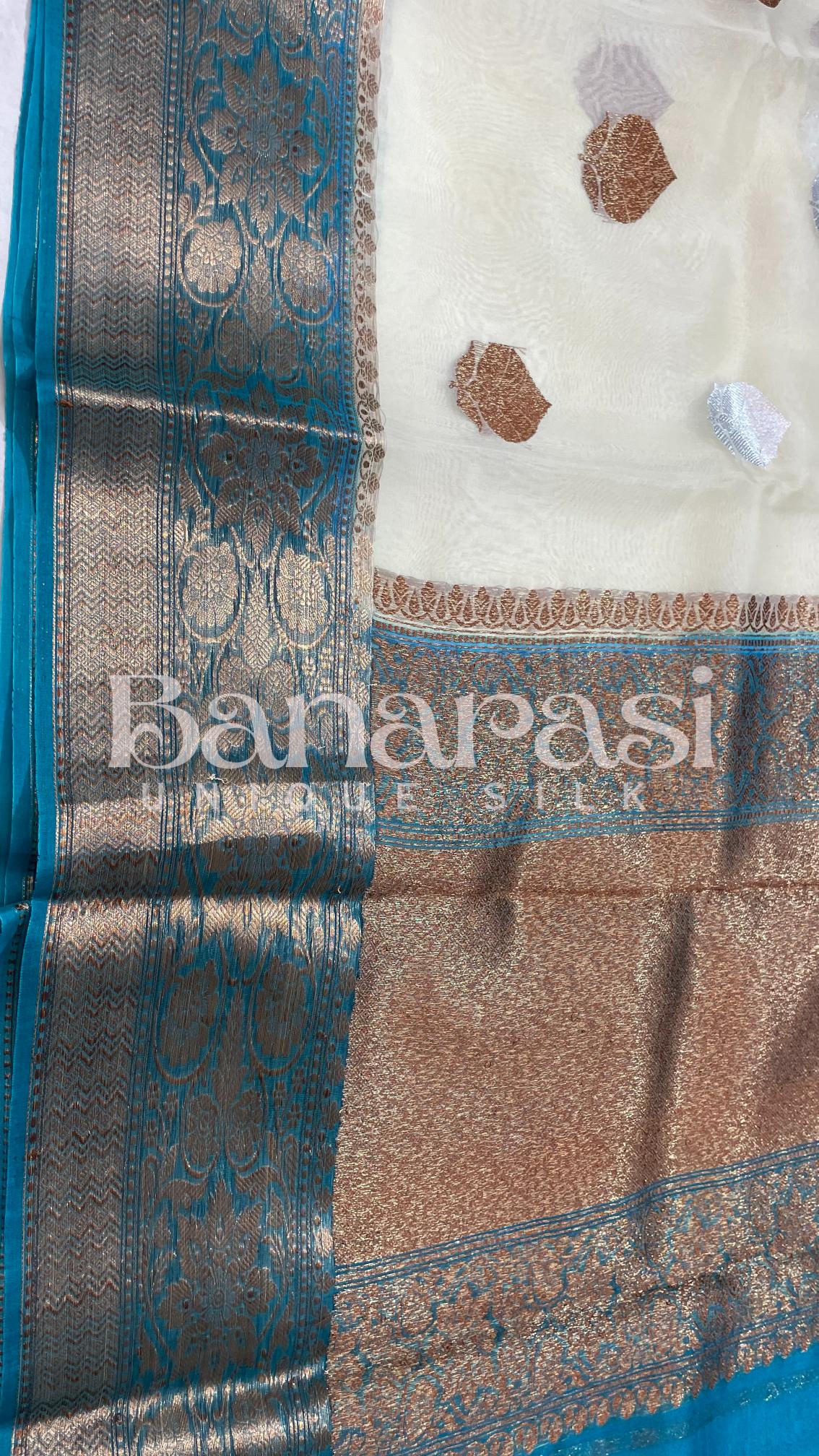 Pure Kora Handloom Banarasi Saree