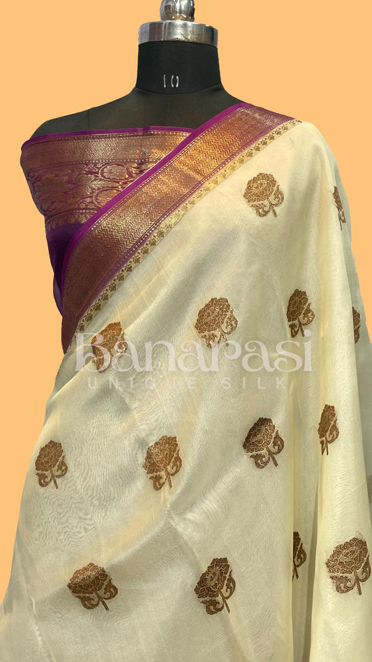 Pure Kora Handloom Banarasi Saree