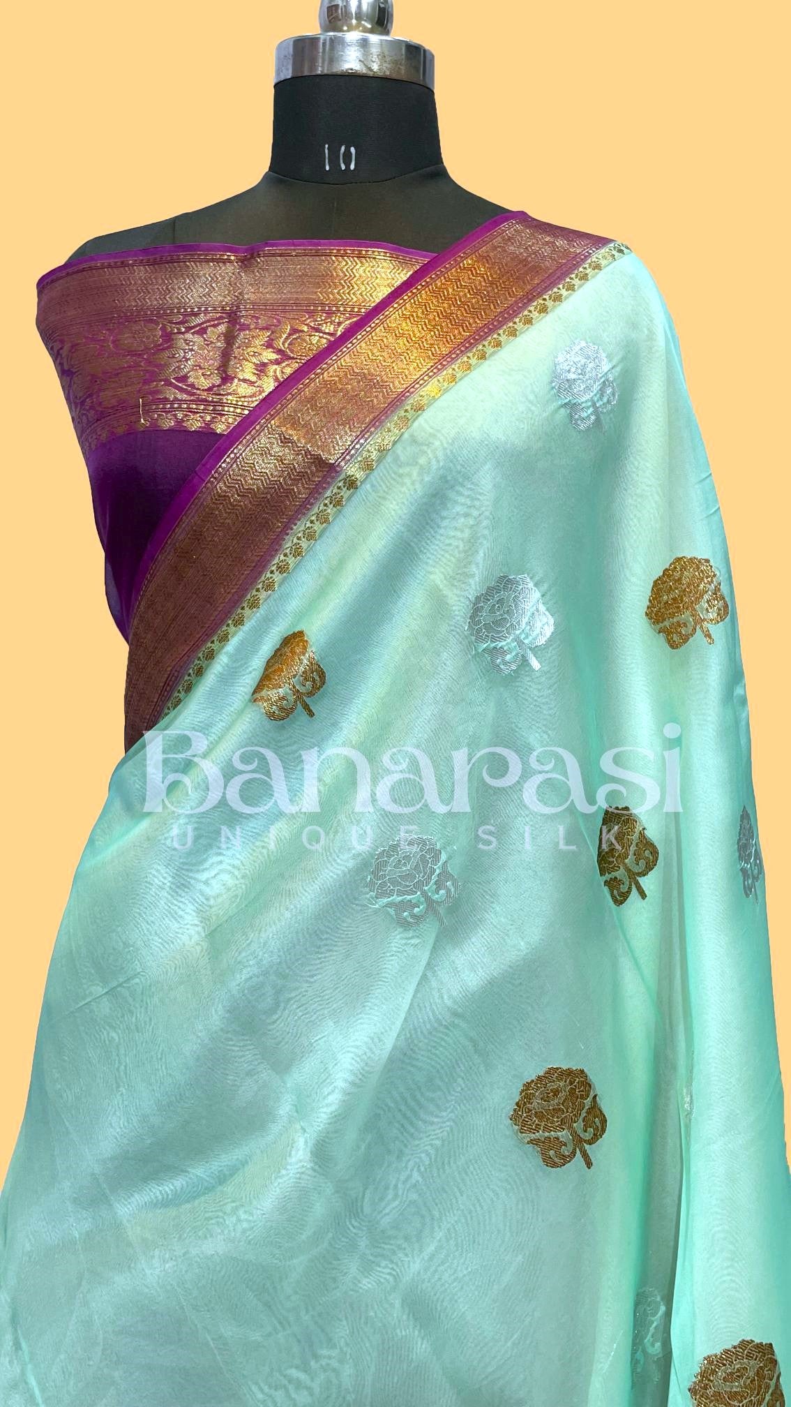 Pure Kora Handloom Banarasi Saree