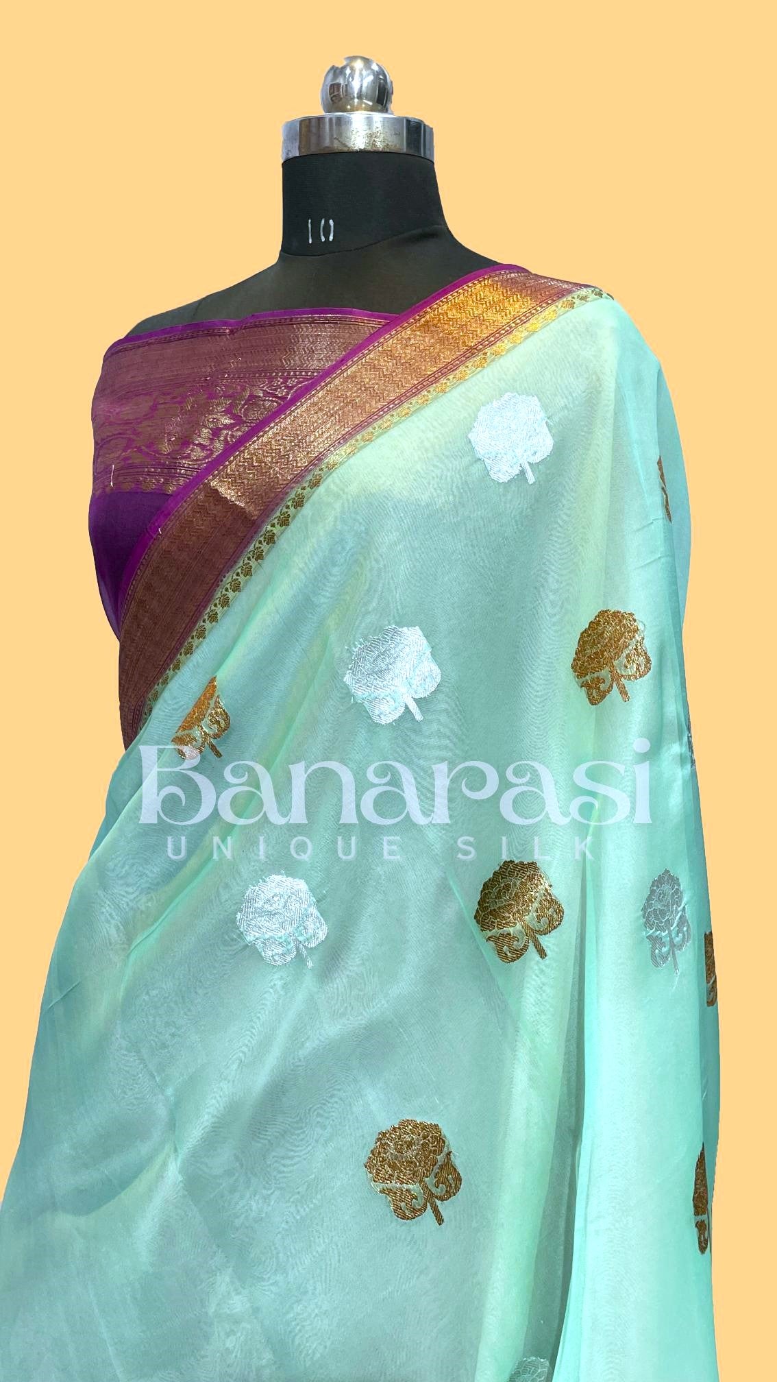 Pure Kora Handloom Banarasi Saree