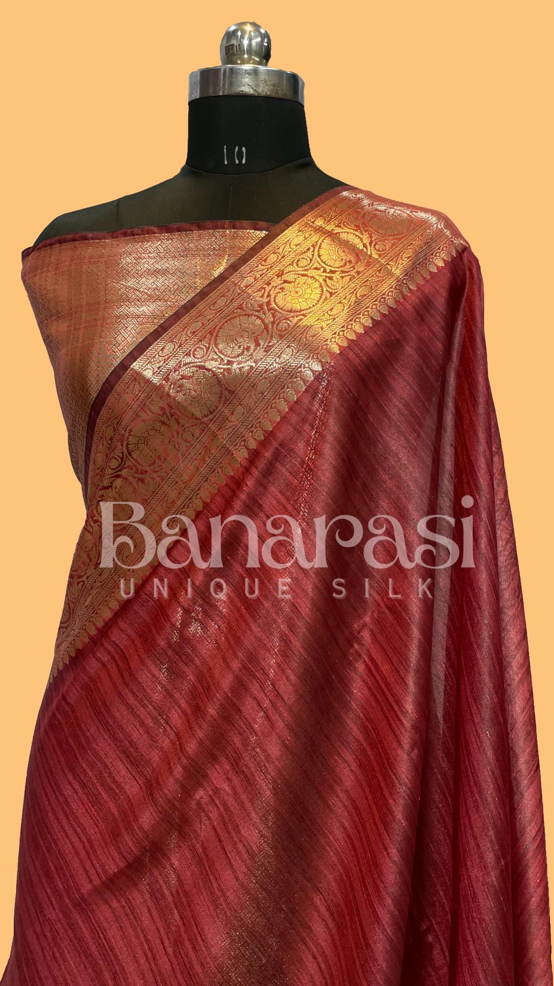 Tusser silk Banarasi Saree