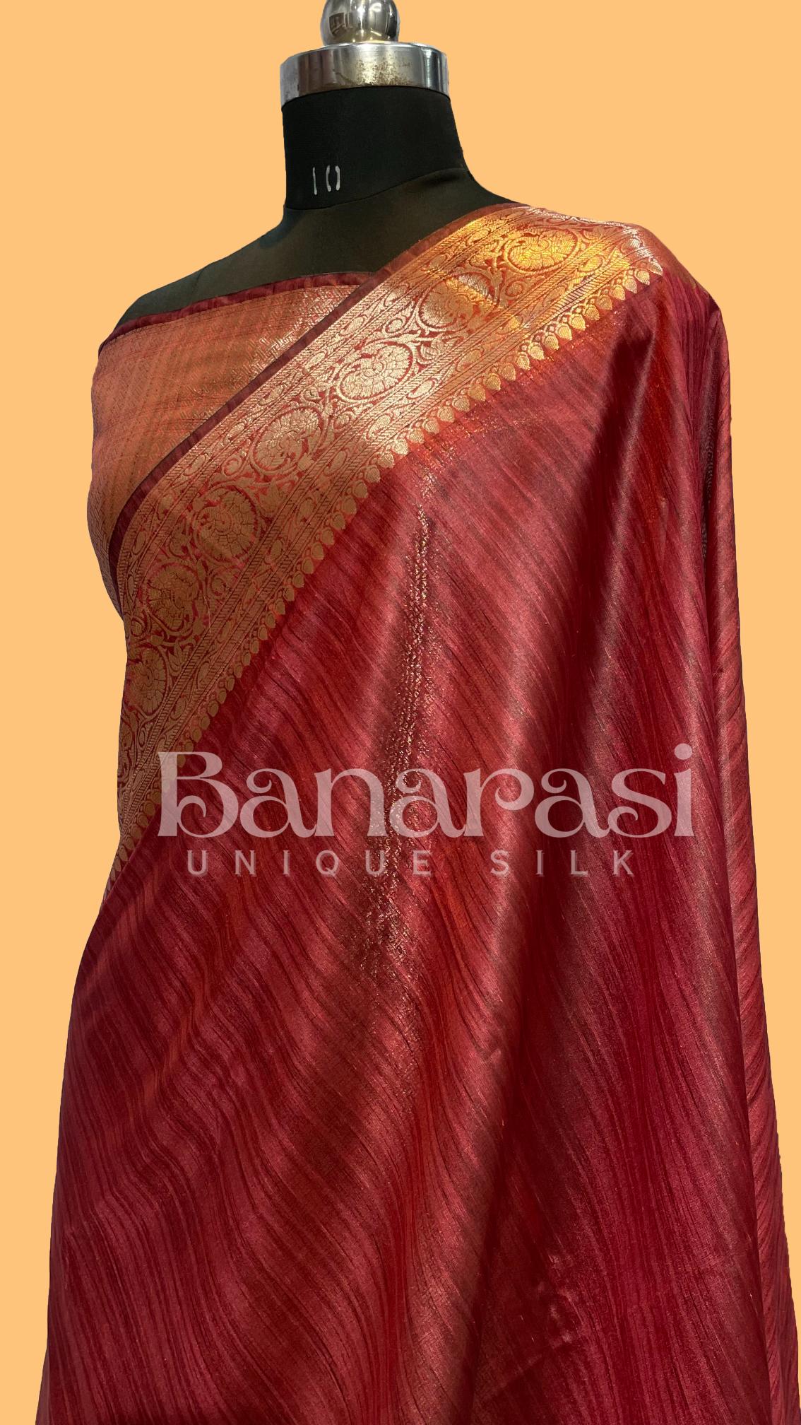 Tusser silk Banarasi Saree