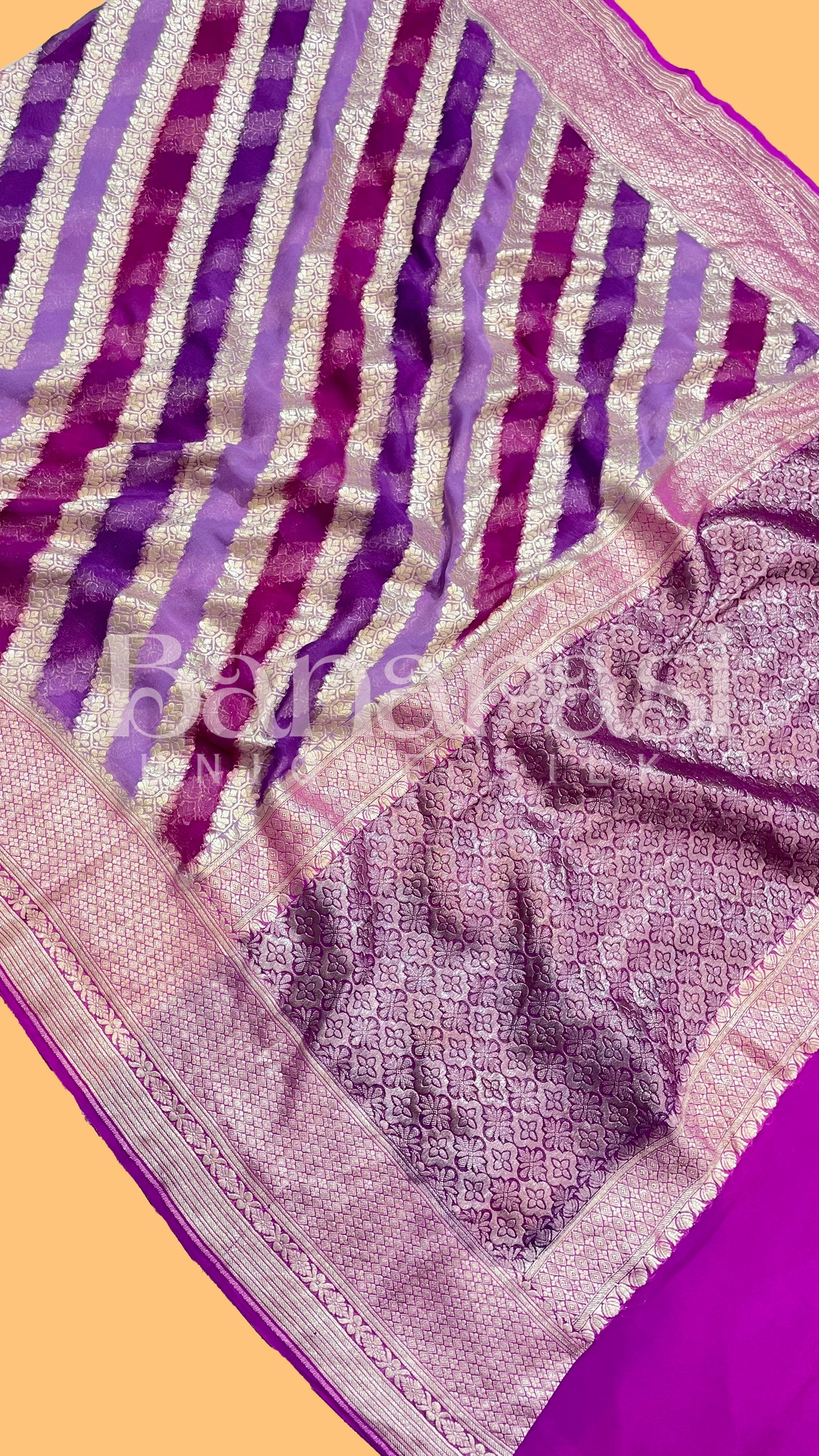 Rangkat Khaddi Georgette Handloom Banarasi Saree