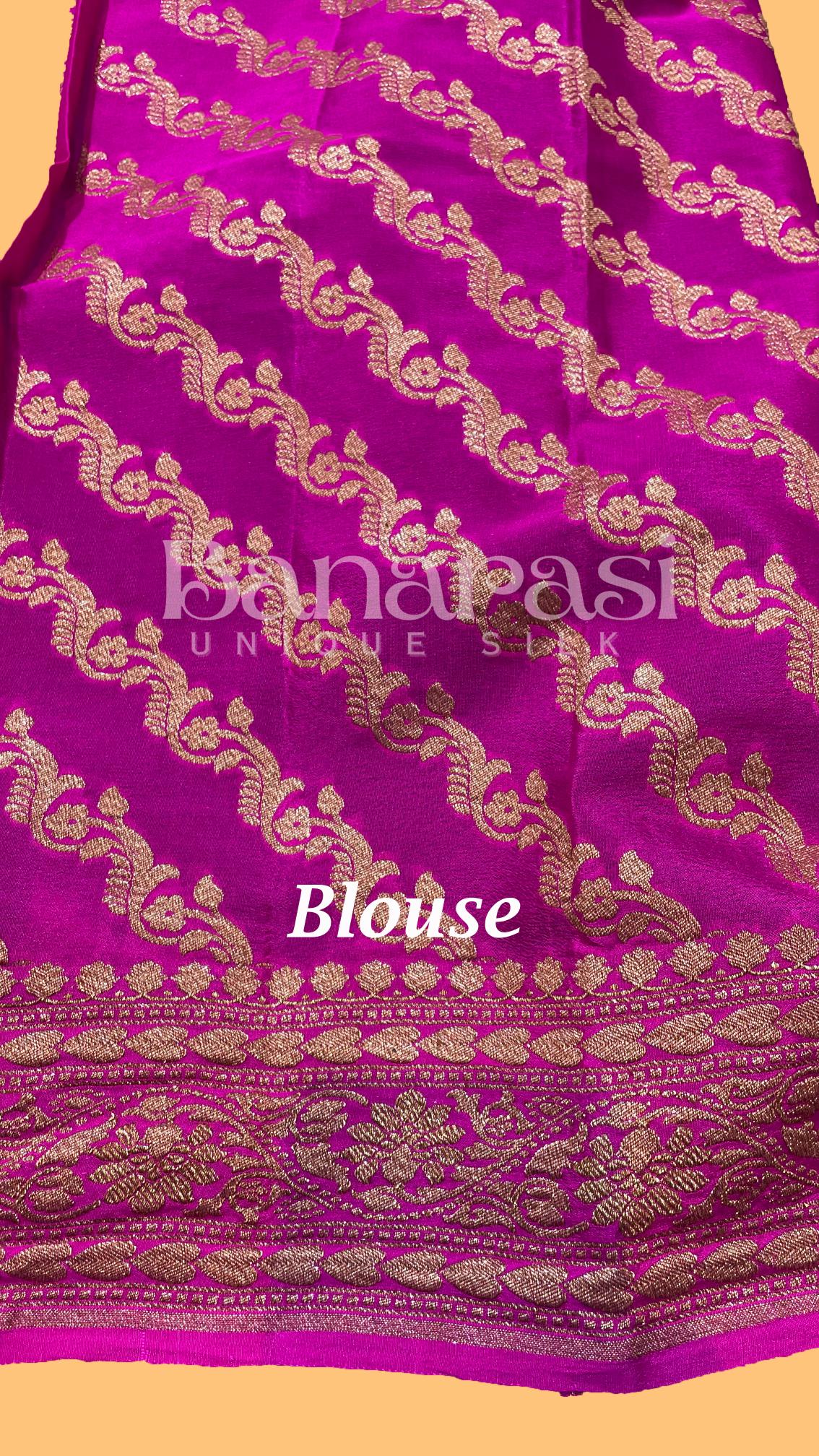 Black With Pink creap Banarasi Saree